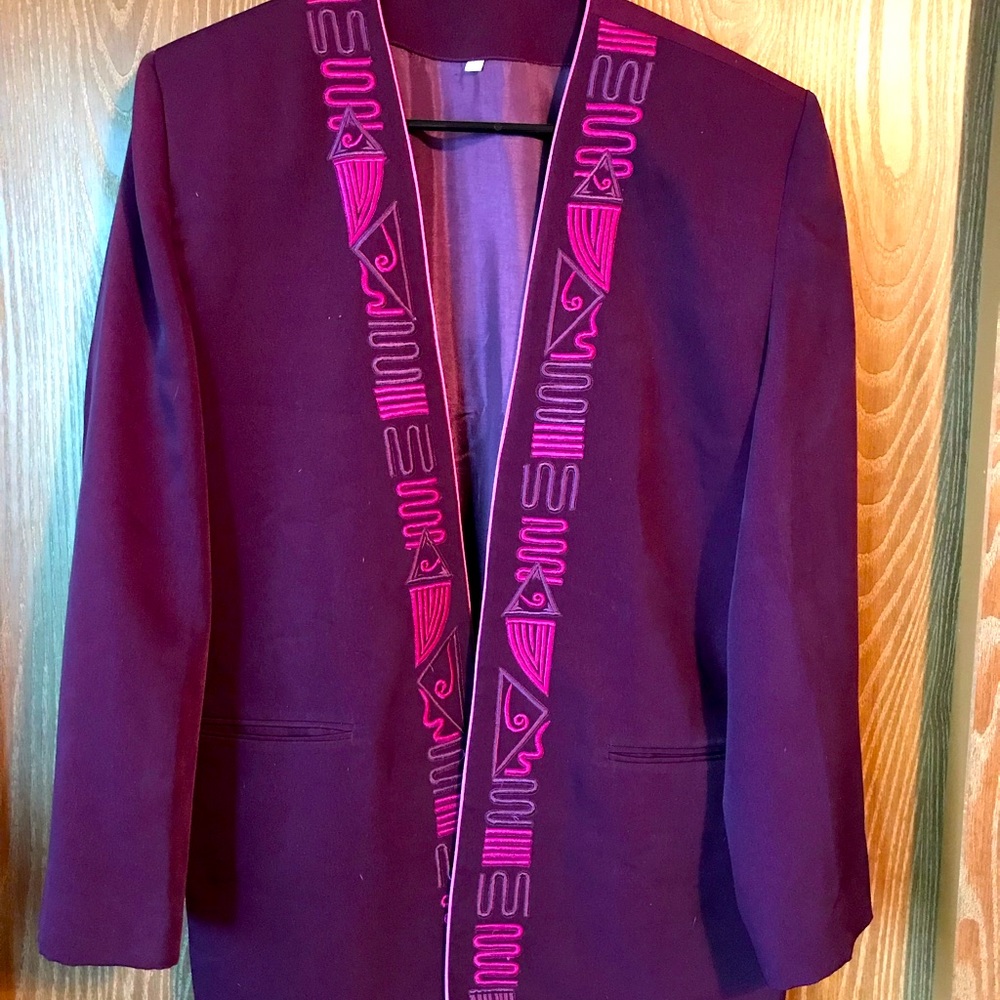 Purple embroidered jacket